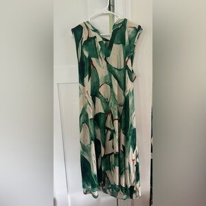 Sew In Love Green and Cream Sleeveless Midi Sundress